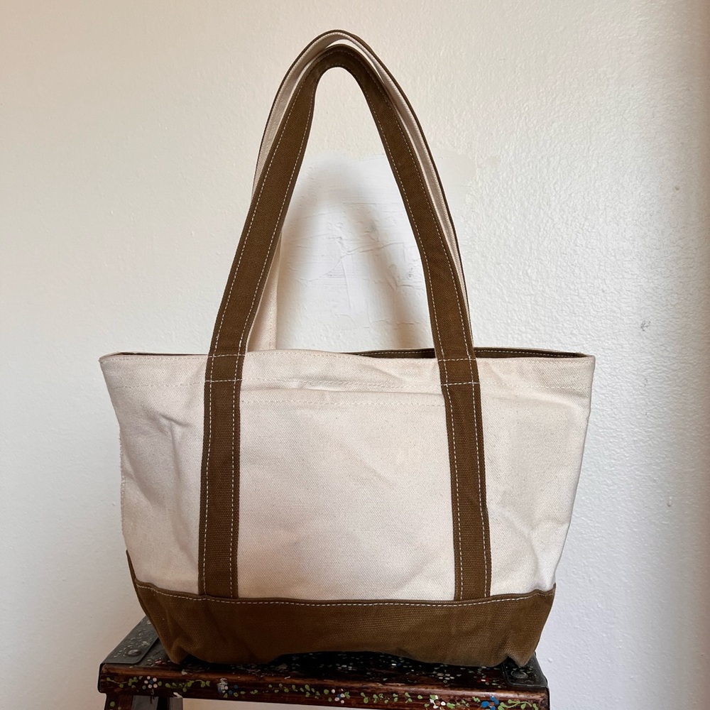 BAGGU Canvas Tote with Olive Trim- small